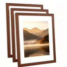 Wooden Photo Frame, Classic Wooden Photo Frame, Vintage Wooden Photo Frame, Vintage Brown Rectangular Smooth Polished Decorative Photo Frame, Suitable For Home Bedroom Living Room Desktop Wall Decoration - Wooden Photo Frame - View 2