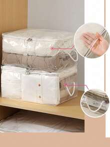 Large Capacity Storage Bag Quilt Storage Bag Household Transparent Clothing Sorting Bag Handheld Storage Bag For Closet Organizer Bedroom Closet Storage Containers Organizer For Blankets Beddings Comforter Pillow Home Back To School - Multicolor - View 7