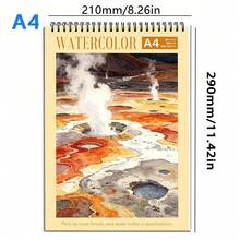 Fine‑Grain Watercolor Sketchbook, A4 & A5 Format, 180gsm Hot‑Pressed Watercolor Paper 26 Sheets, Various Nature‑Landscape Cover, Thick Art Paper For Watercolor, Gouache, Ink, Marker, Perfect For Daily Art Practice & Hand‑Drawn Creation - Natural Landscape - View 15