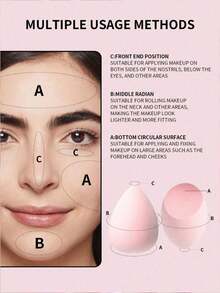 Multifunctional Makeup Brush Set, Includes Powder Brush, Blush Brush, Foundation Brush, Eyeshadow Brush, Blending Brush, Contour Brush, And Random 2 Pieces Of Slanted Edge Makeup Sponge, Round Head Makeup Sponge And White Powder Puff - Pink - View 7