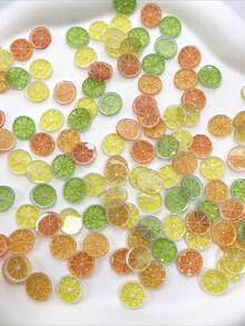 38pcs Mixed Color Translucent Lemon Slice Nail Art Charms, 3D Resin Nail Accessories, Phone Case Hair Clip Earring Decoration Small Accessories - Multicolor - View 5