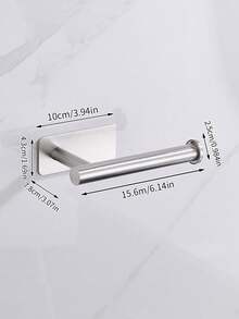 1pc Stainless Steel Kitchen & Bathroom Paper Towel Holder, Wall-Mounted Toilet Paper Rack, No-Drill Towel Bar, Multi-Functional Dish Cloth Holder - Multicolor - View 8