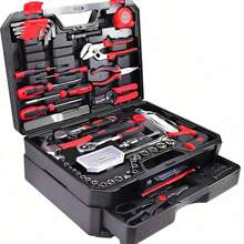 115pcs Home Repair Tool Set With Drawer Storage Box, Manual Tool Kit, Multi-Function Universal Home And Car Repair Tools, Includes Screwdrivers, Pliers, Wrenches, Tape Measure, Suitable For DIY Hand Repair And Home Maintenance - Multi-color Repair Tool Set - View 1