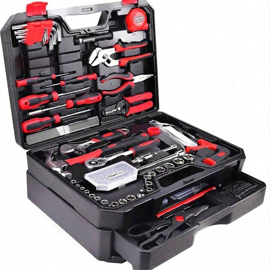 115pcs Home Repair Tool Set With Drawer Storage Box, Manual Tool Kit, Multi-Function Universal Home And Car Repair Tools, Includes Screwdrivers, Pliers, Wrenches, Tape Measure, Suitable For DIY Hand Repair And Home Maintenance - Multi-color Repair Tool Set - View 1