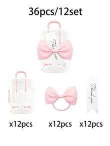 36/18/3pcs Transparent Mini Suitcase-Style Gift Boxes With Pink Bows And "Thank You" Tags, Suitable For Wedding Guest Favors, Table Decor, Centerpieces, Wedding Party Packaging, Afternoon Tea Party Gifts And Holiday Event Packaging - Multicolor - View 13