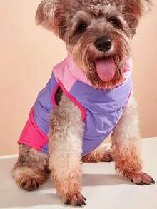 1pc Small & Medium Dog/Cat Pet Vest, 3-Color Pet Jacket With Outdoor Leash Attachment - Multicolor - View 1
