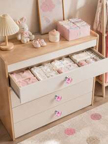 1/2/4/8pcs Pink Crystal Drawer Pulls, Diamond Style Cabinet Handles With Screws, Nursery Dresser Furniture Decor Accessories - Multicolor - View 5