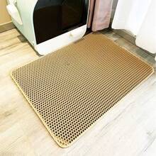1 Pet Universal Gray Double-Layer Honeycomb Mesh EVA Material Anti-Tracking Anti-Splash Non-Slip Simple Style Pet Litter Mat, Cat And Dog Daily Cleaning Supplies - Multicolor - View 7