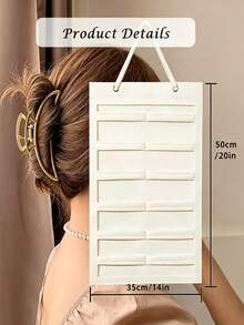 Wall Mounted Hair Accessory Organizer, Large Capacity Multi Pocket Hanging Storage Holder For Hair Clips, Claw Clips, Barrettes And Headbands, Space Saving Hair Accessory Display Rack For Home, Bedroom, Dorm Room, Closet And Daily Use - Multicolor - View 5