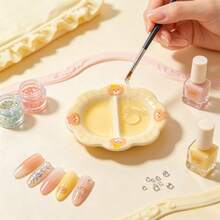 1pc 2-In-1 Nail Glitter Storage Box & Nail Color Palette, Dual Compartment Nail Gel Color Palette, Mini Graffiti Watercolor Palette, Multi-Functional Nail Rhinestone & Pearl Storage Tray - Multicolor - View 9