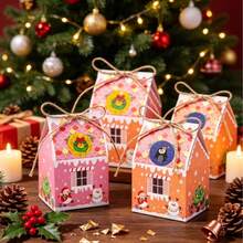 24 Pcs Christmas Empty Advent Calendar 24 Days House Shape Countdown Gift Boxes Christmas Cardboard Number Boxes With 24 Pcs Stickers For Xmas Holiday Party Decor - Multicolor - View 5