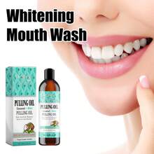 Oralhoe Enjuague bucal de coco y menta, blanqueamiento dental, aliento fresco, limpieza de olores bucales y cuidado de las encías - Líquido - Ver 1