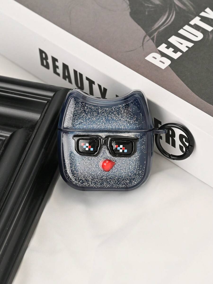 Cool Fashion Glasses Glitter Cat Ear Headphone Cover - Black - View 1