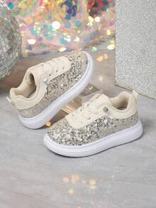 Infant Fashion Sneakers Casual Versatile Slip-On Sequin Baby Walking Shoes - Rose Gold - View 7