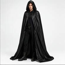 Halloween Hooded Wizard Robe | 63/67IN, Mysterious Style, Unisex Cloak | Perfect For Halloween Cosplay, Themed Parties, Hide Inner Outfit To Create Surprise - Multicolor - View 2