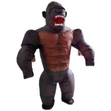 Inflatable Gorilla Costume, Suitable For 1.5-2m Height, Suitable For Annual Meeting, Performance, Activities, Cartoon Character Cosplay, Funny Inflatable Alien, Sumo, Ballet, Clown Outfit - Black - View 3