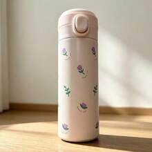 1pc Cute Insulated Water Bottle, Large Capacity, New Design Home & Student Use, Portable, Colorful, With Straw, Keeps Drinks Cool Back To School - Multicolor - View 3