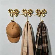 Gold Bow Wall Hook, Wall-Mounted, Gold Hook, Suitable For Coats, Towels, Room Decor, Bathroom, Cute & Charming Decoration, Office - Gold - View 7