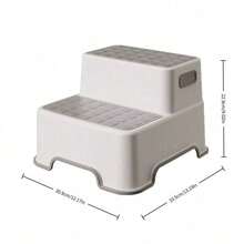 1pc Double‑Layer Non‑Slip Step Stool, Thickened Plastic Stable Structure, Non‑Slip Pedal & Non‑Slip Base, Side Handle Hole For Easy Moving, Suitable For Toilet Foot Rest, Kitchen Height‑Aiding, Home Assistance - Random Color - View 8