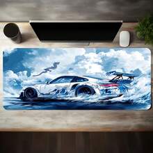 1 Large Esports Gaming Mouse Pad – Featuring A Blue-And-White Wave, Racing, And Dragon-In-The-Clouds Design; Large Desk Mat With Non-Slip, Washable Rubber Base; Stain-Resistant Gaming Mouse Pad And Desk Accessory. - Mouse Pad - View 3