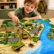 Military Series Model Special Forces Navy Includes 12 Soldiers, Tank, Airplane, Armored Vehicle, Children Boys Military Series Toy Model Set, Christmas Gift, Thanksgiving - Green - View 3