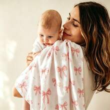 Baby Muslin Swaddle Blankets, Neutral Burp Cloths, Multi-Use Blanket For Burp Cloths, Bibs, Cuddling, Play Time, And Car Seat Cover, Baby Essentials - Multicolor - View 5