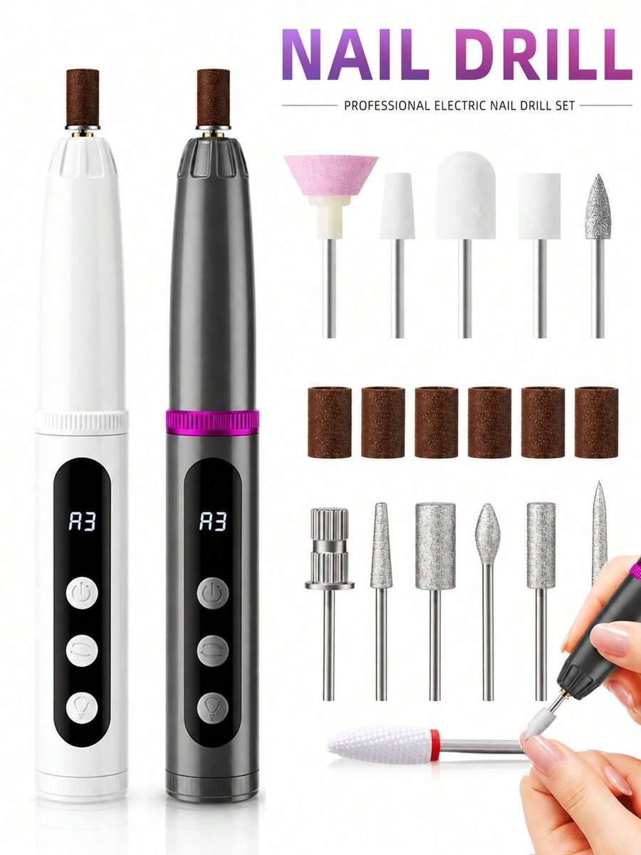 2-In-1 Nail Drill And UV LED Nail Lamp Set, Electric Nail File With Gel Curing Light, Suitable For Nail Art - Multicolor - View 1