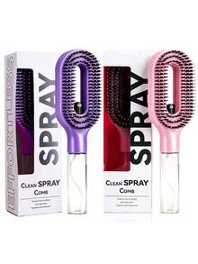 2-In-1 Spray Styling Comb, Water Mist Spray Comb With Built-In Water Tank, Soft And Flexible Bristles, Dry And Wet Use Styling Spray Comb, Suitable For Curly, Straight And Wavy Hair - Multicolor - View 34