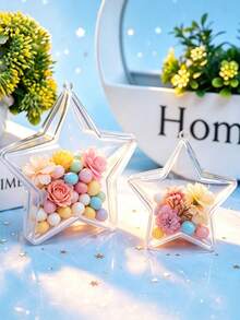 1pc Star-Shaped Storage Box, Gift Jewelry Box, Earring Storage Box, Jewelry Box, Large Capacity Storage Box, Removable Compartments, Key Lock, For Earrings, Rings, Necklaces, Beads Accessories, Storage And Display, Home Storage And Organization, Bathroom Accessories, Bedroom Accessories, Girlfriend's Gift - Multicolor - View 3
