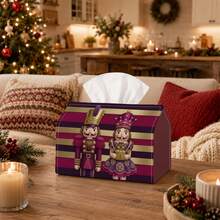 1pc Classic Elegant Christmas Tissue Box | Multi-Functional Christmas Napkin Holder, Suitable For Home, Christmas Car Decor, Nutcracker Soldier Princess Doll - Seasonal Decorative Tissue Box For Living Room - Multicolor - View 5