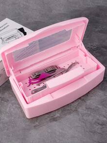 1pc Nail Tool Disinfection Box, Plastic Disinfection Tray, Plastic Cleaning Disinfection Box Storage Organizer, Suitable For Nails, Tweezers, Eyelash Extensions, Hair Salon, Spa Center And Nail Clippers And Other Tools. - Multicolor - View 1