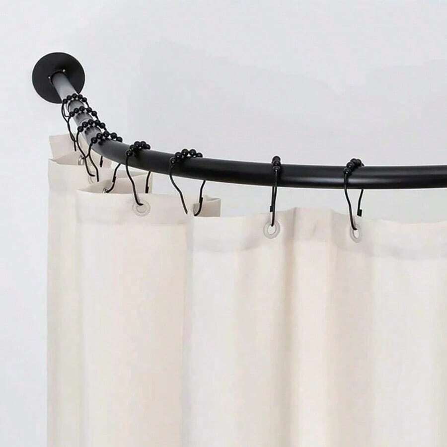 6/12/24pcs Rustproof Stainless Steel Shower Curtain Hooks Rings, Roller Ball Glide Metal Hooks For Bathroom Shower Rods Liner, Back To School Supplies College Dorm Bathroom Essentials Decor - A - View 1