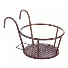 2pcs Iron Hanging Flower Pot Rack With Hooks, Hanging Plant Stand, Flower Pot Storage Accessory, Floral Display Rack, Iron Art Small Flower Stand, Living Room, Balcony, Floor Standing Pothos Flower Pot Rack - A - View 12