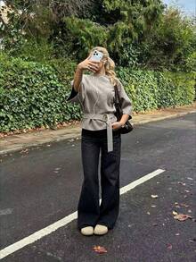 Women's New Autumn Knitted Sweater Elegant Casual Commute Travel - Grey - View 5