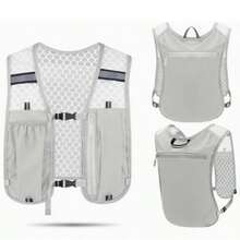 1 pc Tas Ransel Hidrasi Ringan Reflektif untuk Bersepeda dan Lari, Rompi Tas Olahraga Bernapas dengan Kantong Botol Air dan Saku Ponsel, Cocok untuk Bersepeda, Lari, Mendaki dan Aktivitas Luar Ruangan - MultiWarna - View 1