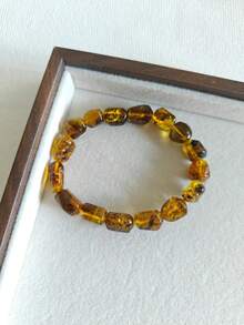 Certificate Of Authentication Natural Amber Beaded Bracelet Natural Inclusion Included Fossilized Resin Gemstone Calm And Peace Accessorized - Multicolor - View 8