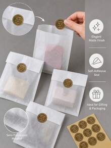 OBOVAY White Kraft Paper Packaging Bags, Plan Sticker Packaging Bags, Shopping Bags, Gift Bags, Good Gift Bags, Gift Bags, Thin Paper, Suitable For Weddings, Birthdays, Baking, Gift Wrapping, Lipstick, Handmade Packaging, Product Packaging, Wedding Gift Bags - Multiple Styles - View 7