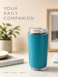 Upgraded Portable Coffee Cup, Minimalist Highly Attractive Stainless Steel Water Cup, Dust-Proof And Anti-Slip Cup Bottom, Portable For Home, Office, And Commuting, Large Capacity Textured Cup Body, Suitable For Afternoon Tea And Daily Drinking, Perfect Gift For Christmas And Other Holidays - Multicolor - View 3
