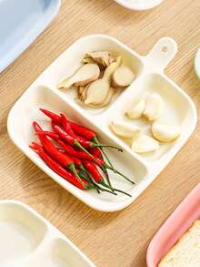 3-Compartment Prep Tray With Hanging Hole, Kitchen Onion Ginger Garlic Ingredient Divider Dish, Wall-Mountable Spill-Proof Condiment Tray, Hot Pot Prep Divided Plate - Multicolor - View 5