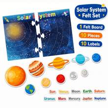 hoojojo 1 Set Colorful Solar System Felt Learning Prop,STEM Planet Matching Educational Activity, Teacher Teaching Aid For Classroom Learning And Homeschool - Multicolor - View 3