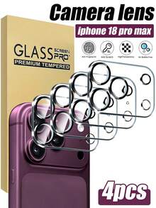 4pcs Full Coverage Camera Lens Protector Film, Suitable For 18 PRO MAX/18PRO/17 PRO MAX/17PRO/17/16 Pro Max/17 Air/15/14/13/12/11, Accessory Rear Lens Glass, Shockproof - Clear - View 32