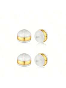 30/12pcs Silicone Anti-Loss Earring Backs,Fashion Daily Wear Secure Earring Backs Silicone Earring Backs Suitable For Heavy Earrings,Invisible Lifting - Copper Hoop Burger Earrings - View 10