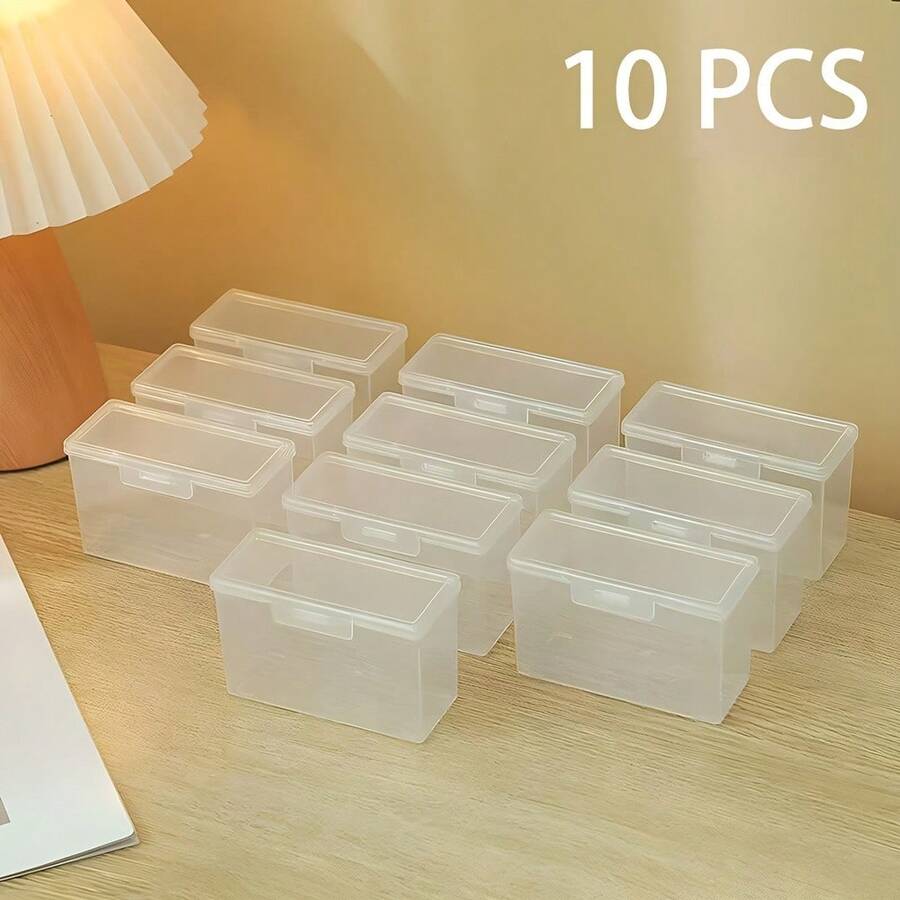 1set Clear Storage Box Set With Lids, Sturdy Plastic Organizer. Stylish Storage Solution For Business Cards, Game Cards, Credit Cards And Playing Cards - View 1