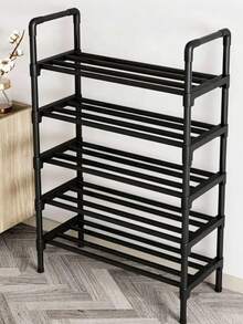 Minimalist Multi-Layer Indoor Shoe Rack For Home Entryway, 45/58cm Length, Dust-Proof Shoe Shelf For Dorm/Rental, Black Multi-Functional Upgraded Thickened Sturdy Design, 3-8 Tier Storage Rack - Multicolor - View 11