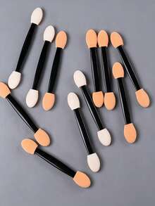 100pcs/50pcs/10pcs Double-Ended Eyeshadow Brushes, Latex Sponge Head Makeup Tools, Eyeshadow Sticks, Eye Makeup Brushes, Also Suitable For Nail Art Tools, Compact And Portable, Travel Essential, Holiday Gift, Girlfriend Gift - Double-ended Eyeshadow Brush - View 3