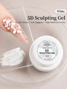 BORN PRETTY 1 Set 5ml Gel Pembentuk 5D Putih Gel Pemodelan PVC Tidak Lengket Dapat Dilepas dengan Peredam UV LED Pengeringan Ukiran Seni Kuku Gel Multifungsi - Putih - View 3