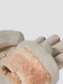 A Pair Of Solid-Color Warm Fleece Gloves For Women In Autumn And Winter,With Touch Screen For Finger,Thickened Windproof And Warm Gloves - Multicolor - View 3