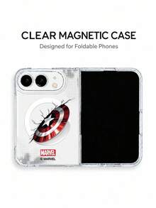 Disney Casing HP Miniso Motif Lukisan Grafiti Kartun Kreatif Marvel, Pelindung Transparan Minimalis Kompatibel dengan iPhone 18 Duo, Gaya Couple Unisex, MagSafe Magnetik Lipat Fashion - Clear - View 1