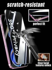 Mr. War Gorilla 2pcs-360° Full Privacy Protection Tempered Glass Screen Protector, Exquisite Craftsmanship, Protects Personal Privacy From Leaking, Uses Fan-Blade Technology For Anti-Peeping, Made Of Advanced 10D High-Hardness Material, Say Goodbye To Frequent Screen Protector Replacement, Resistant To Cracking, Coated Surface Design, Waterproof And Oil-Resistant, Anti-Fingerprint Residue. Compatible With IPhone Duo/18promax/18pro/18/17e/17 Pro Max/17 Pro/17Air/17/16 Pro Max/16 Pro/16 Plus/16/15 Pro Max/15/14/13/12 And Other Models. - Black - View 10