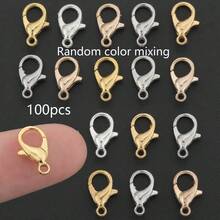 100pcs Random Mixed Color Lobster Clasp, Suitable For DIY Phone Chain End Clasp, Jewelry Clasp, Necklace, Bracelet, Anklet, Jewelry Making, Keychain, Bag Pendant, Accessory Making Material, DIY Jewelry Making Parts - Lobster Claw Clasp - View 18